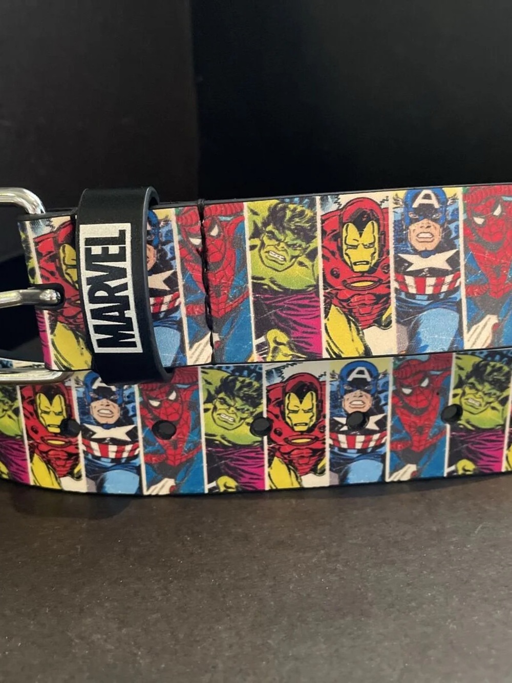 Marvel Multicolor Superhero Strip Print Belt